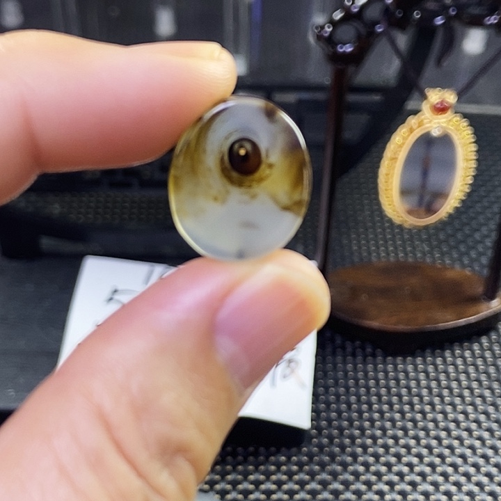 合成碳硅石非金属时尚图纹画面石饰品