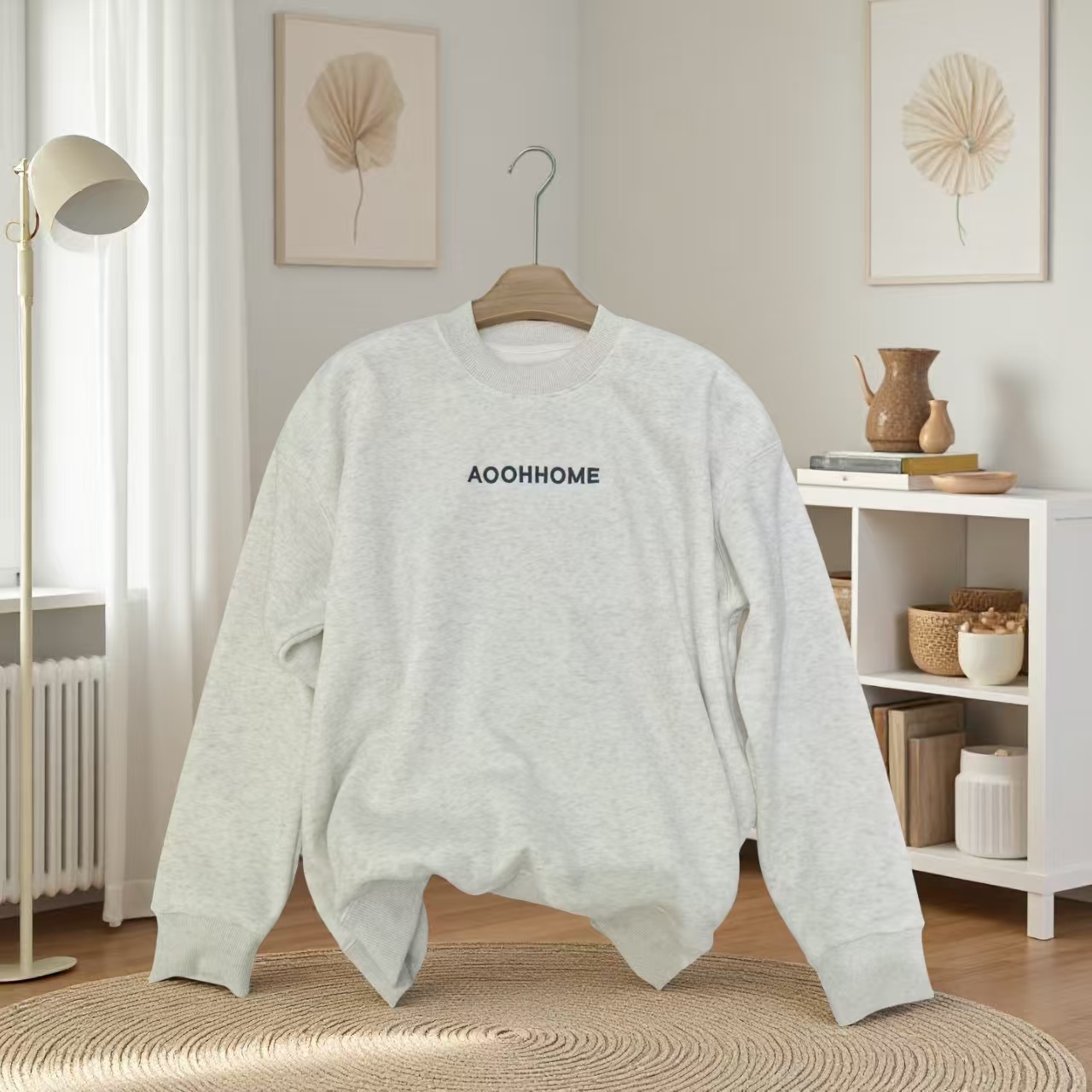 圆领简约秋冬刺绣卫衣加厚灰色秋季字母长袖时尚百搭