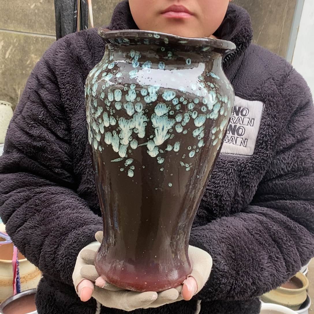 紫砂花盆瑕疵口17高30