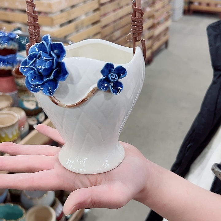 有孔.凑满10元发货多肉陶瓷花盆！