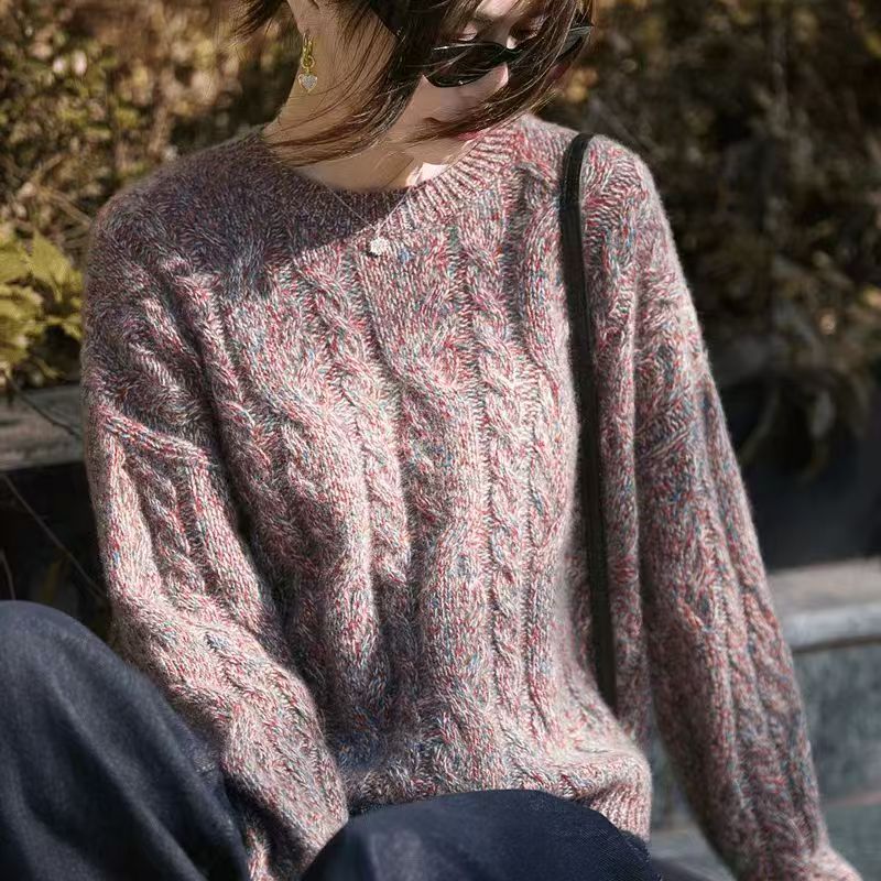 550克超厚【八股花纱】100%纯羊毛重磅扭花老钱风小羊baby绒毛