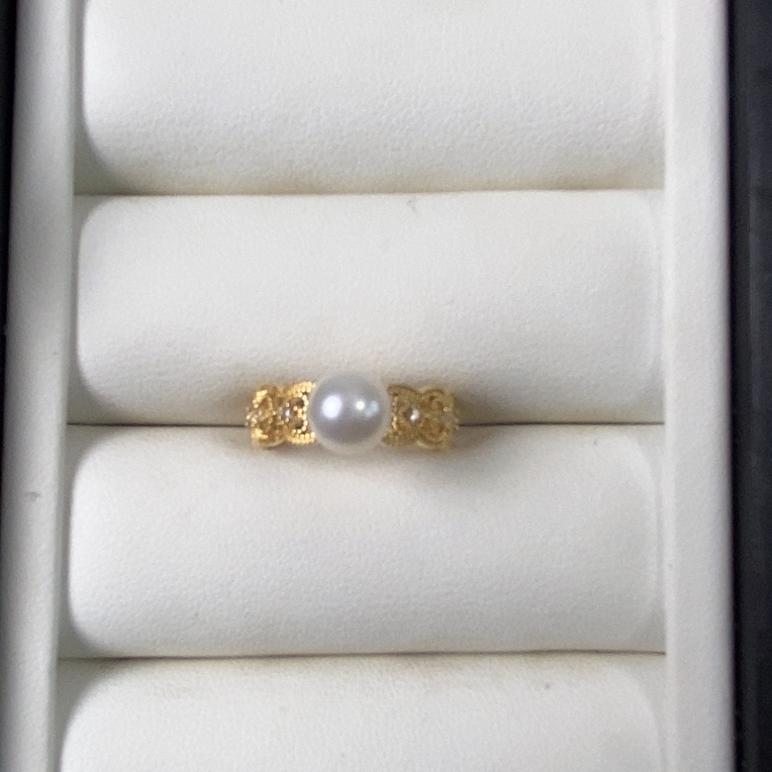 海水珍珠戒指银S925镶嵌