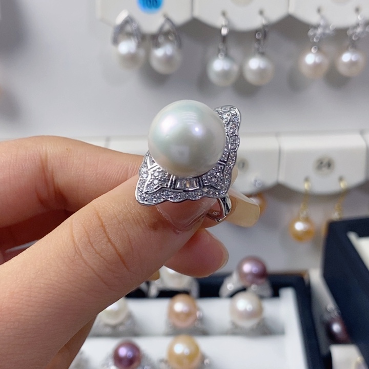 *****银S925镶嵌戒指淡水珍珠