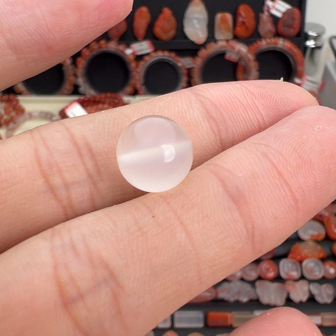 南红玛瑙未镶嵌颈饰荔枝冻圆珠10mm+