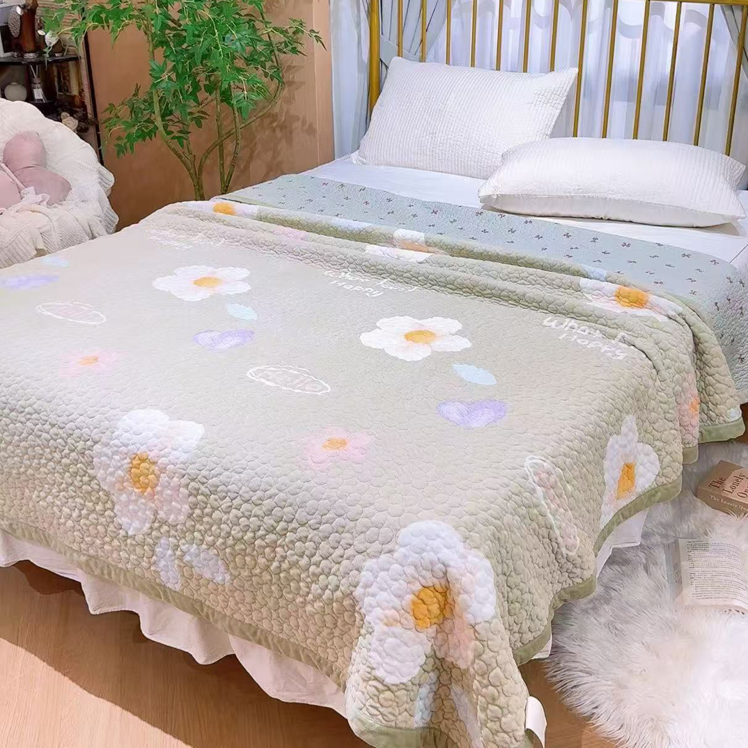 B微瑕特价高端床盖三层夹棉加厚保暖双面冬季防滑床盖
