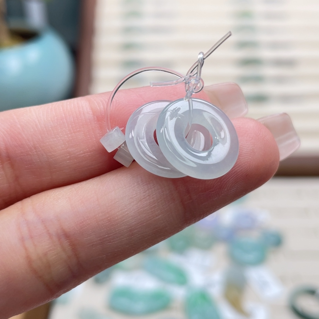 翡翠未镶嵌吊坠(不含链)a05冰蓝甜甜圈