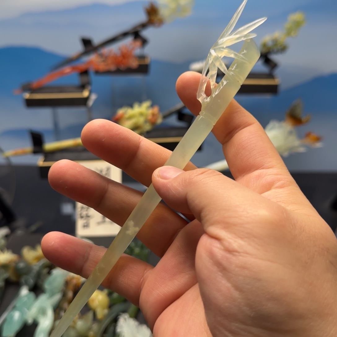 岫玉发饰未镶嵌明君玉簪贼拉好看