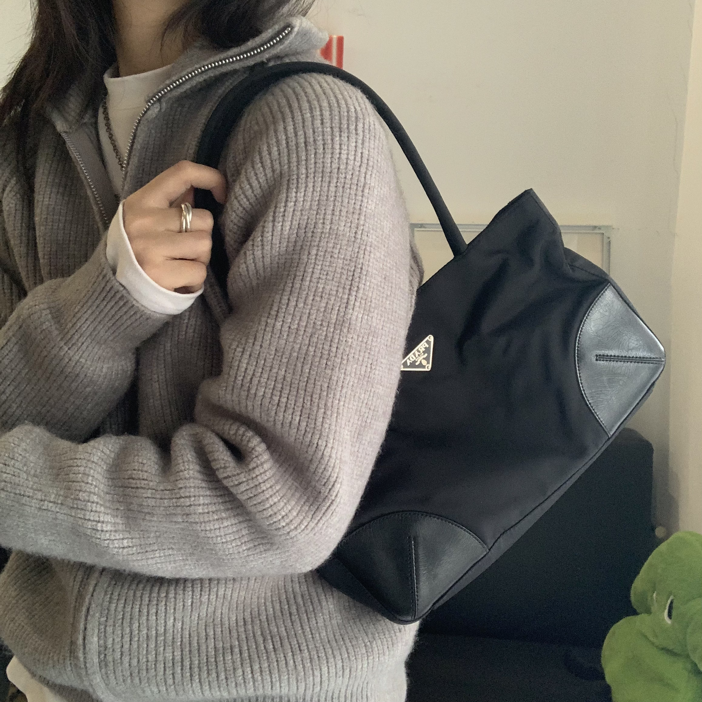 95新 Prada/普拉达 0横版尼龙托特包