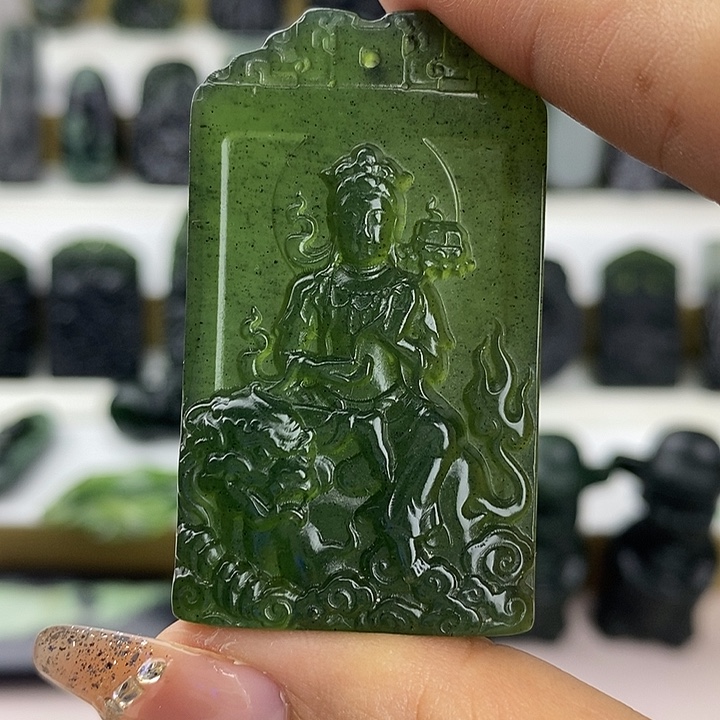 蛇纹石玉未镶嵌文殊