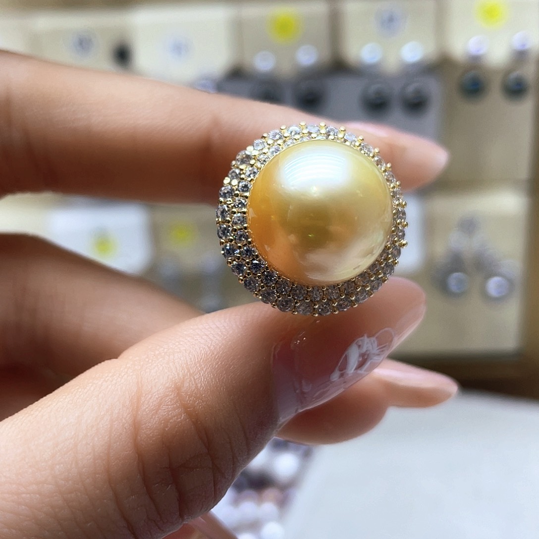 海水珍珠戒指银S925镶嵌