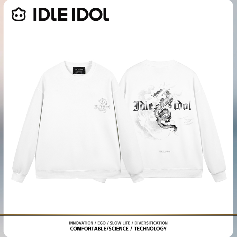 IDLE IDOL宽松轻奢百搭潮流休闲情侣款时尚卫衣