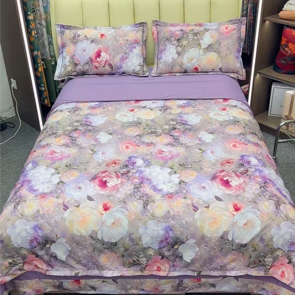 轻奢数码喷绘四件套--【锦瑟流年】印花亲肤机洗