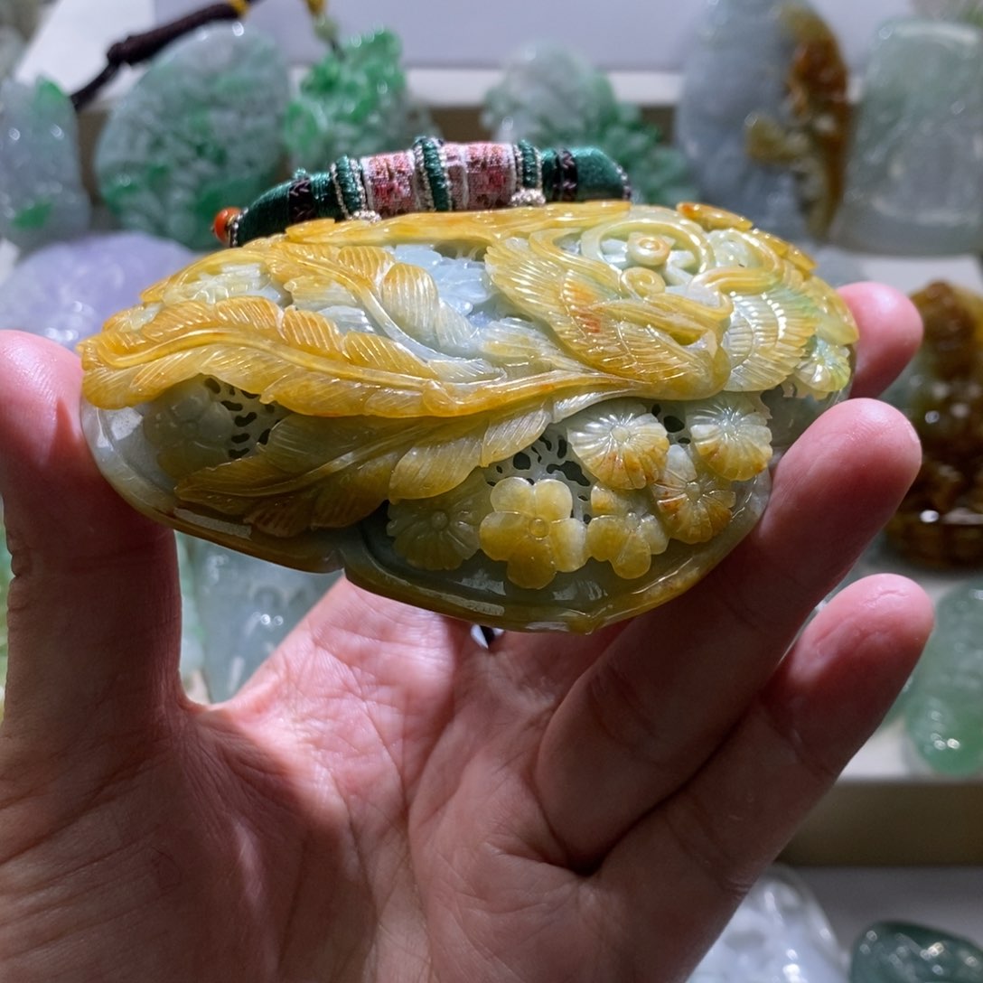 【闪购商品】翡翠颈饰未镶嵌凤凰锁牌