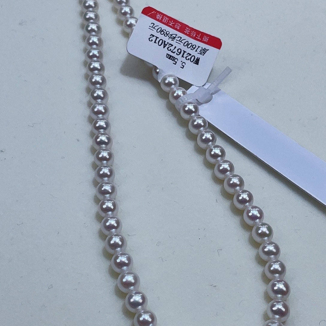 淡水珍珠颈饰银S925镶嵌5.5m基本毕业又圆又亮