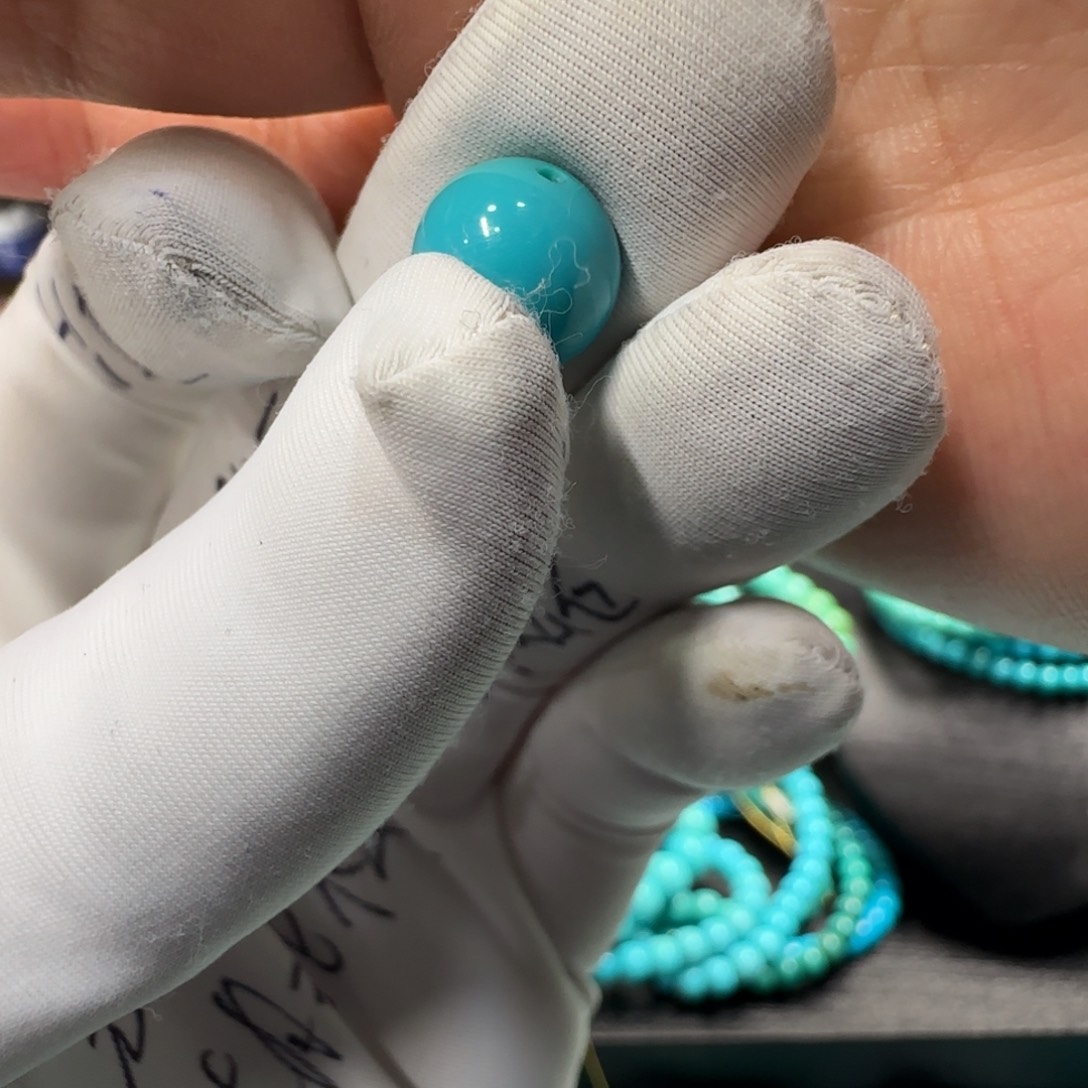 绿松石单珠未镶嵌绿**铁10mm062