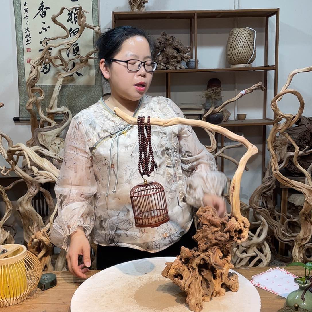 香杉木杜鹃根根艺摆件