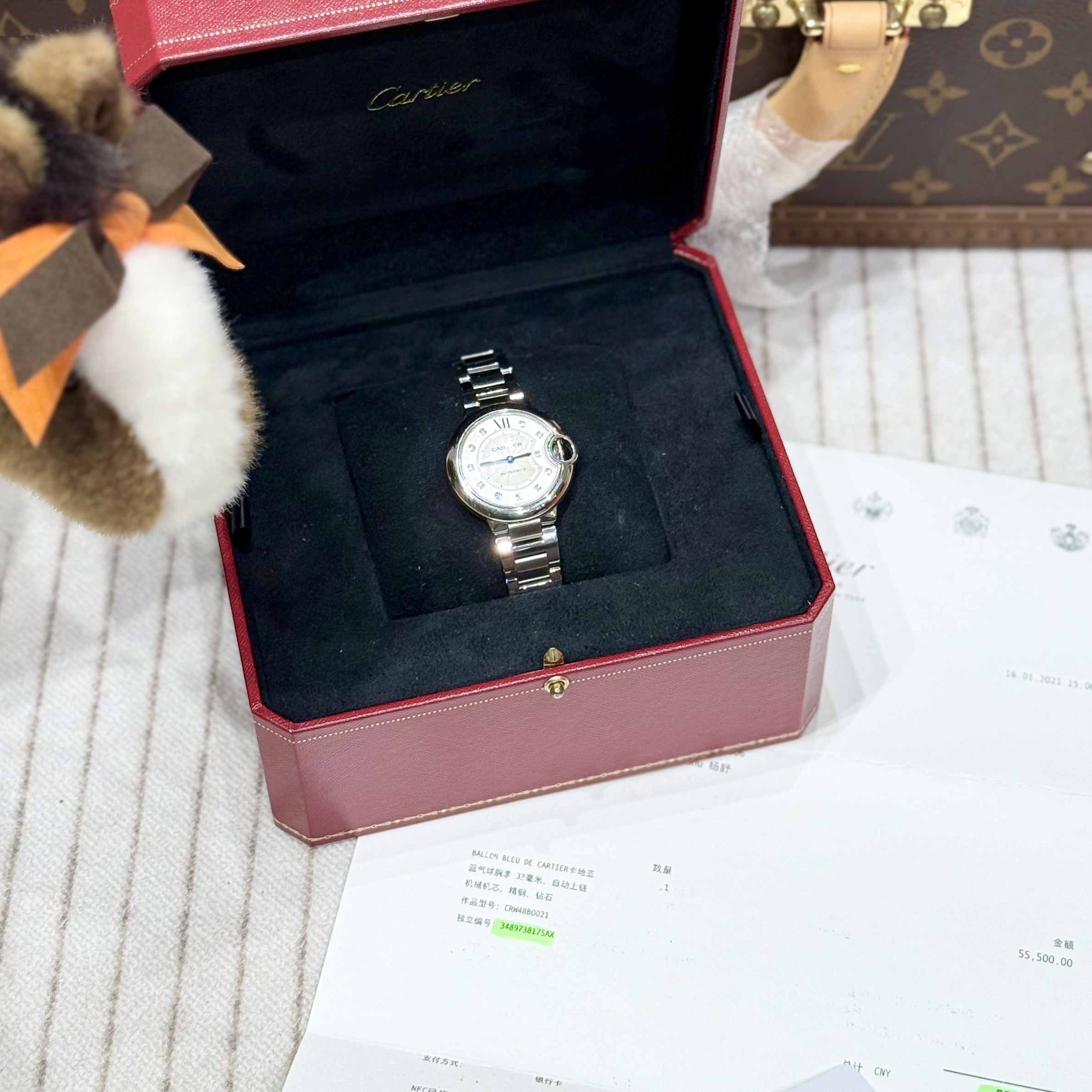 99新 Cartier/卡地亚 lina/卡地亚蓝气球表径33手表