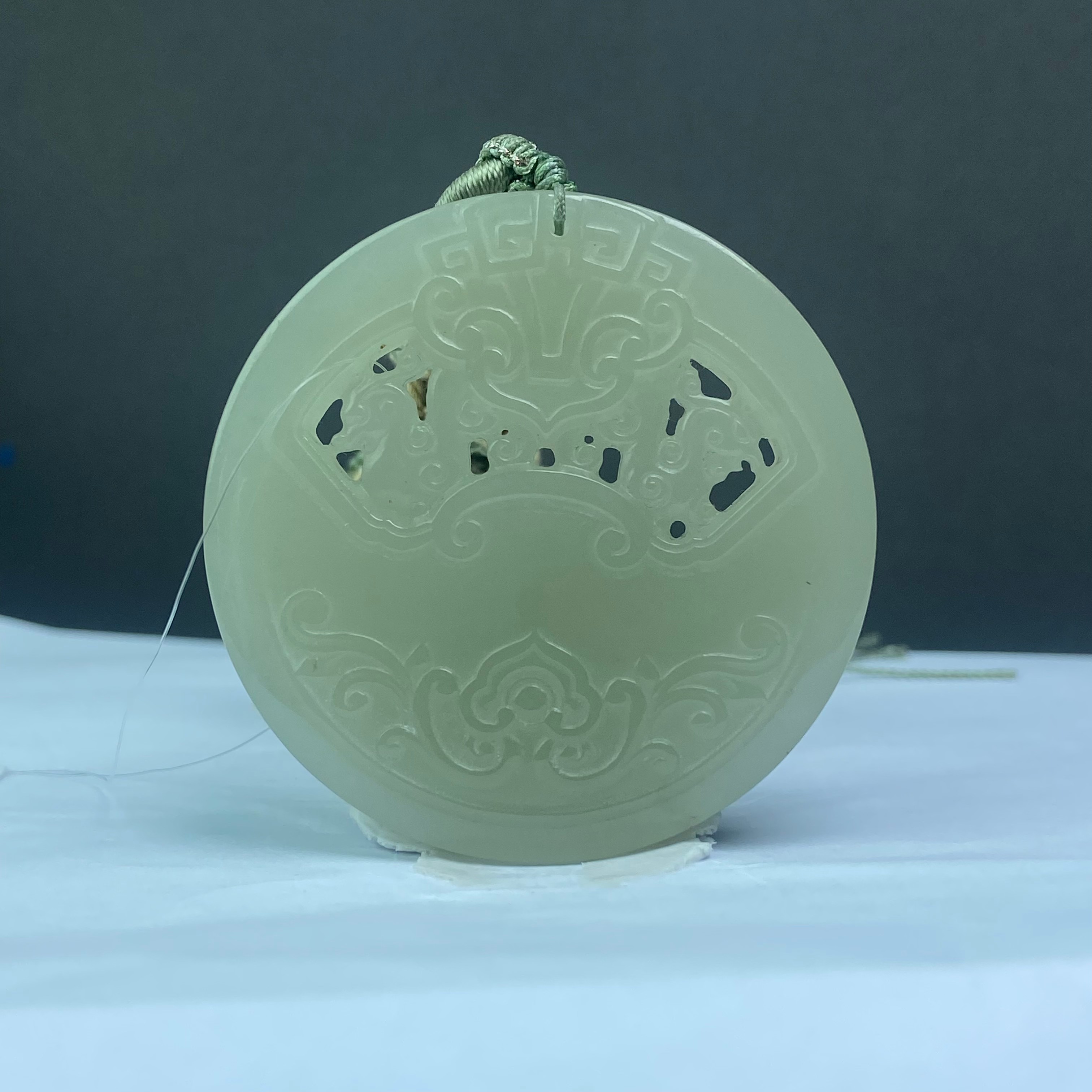 YK7059 和田玉云心龙凤佩