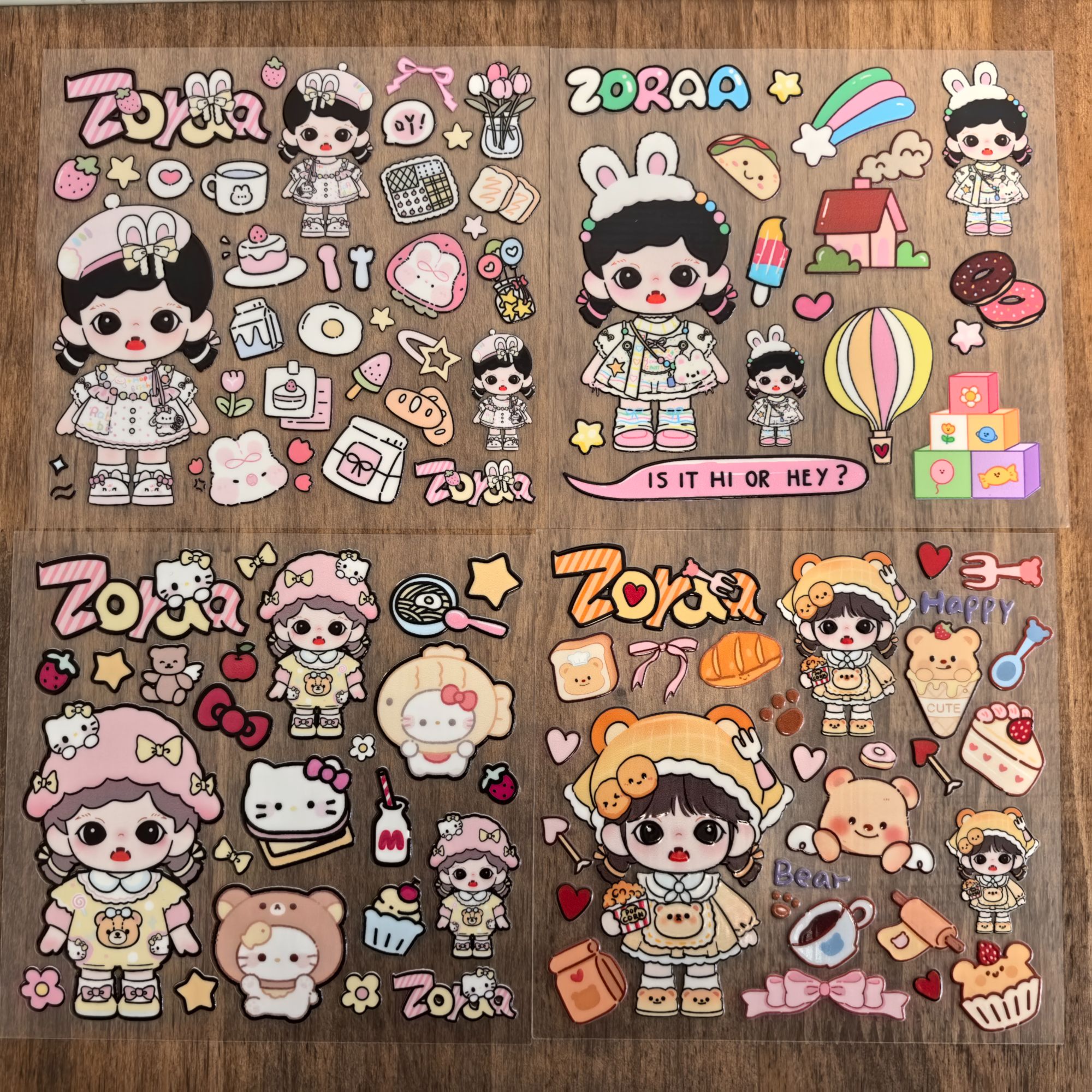 [DIY贴纸 自选]    果冻浮雕贴纸   大尺寸12*12.5  防水防油