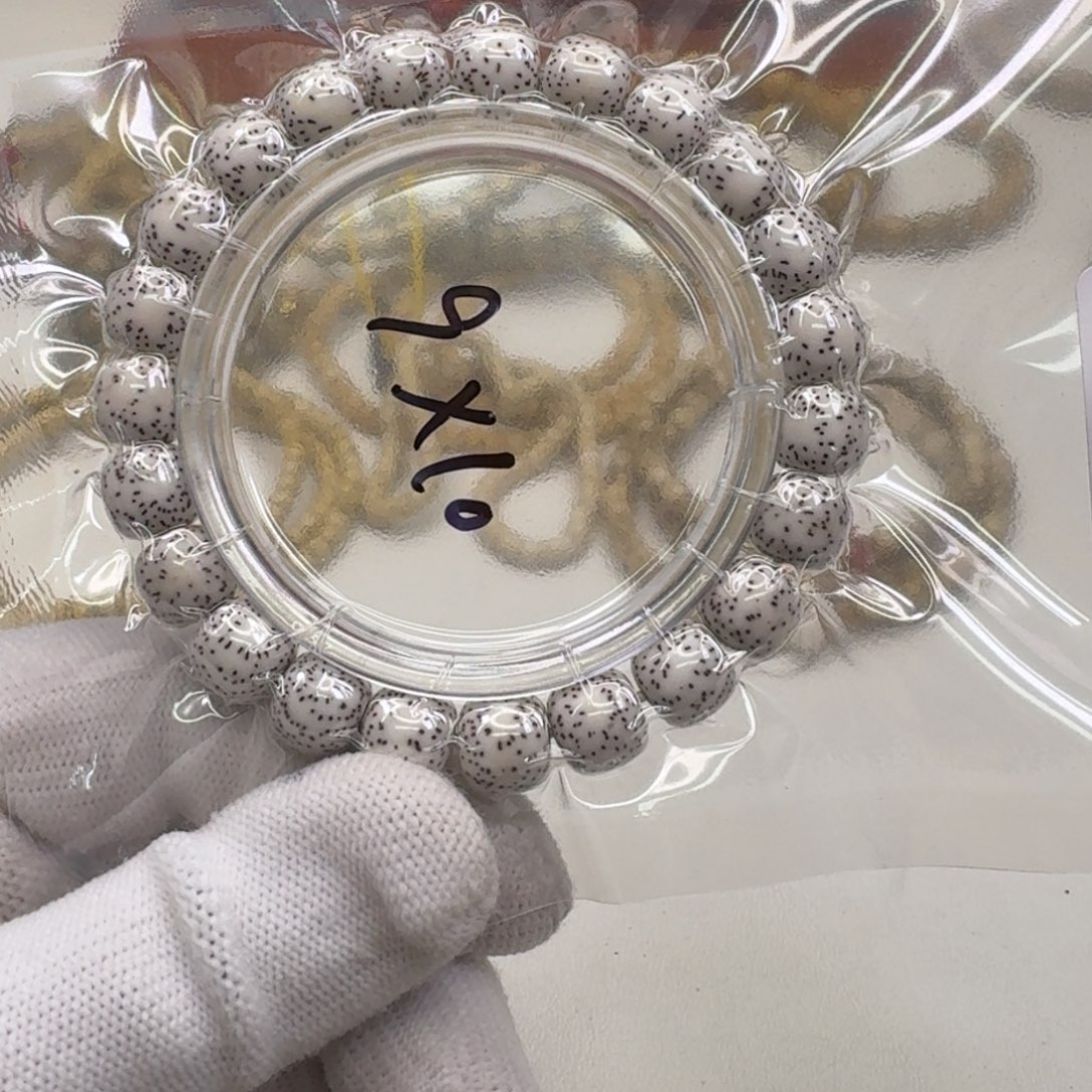 星月菩提手串54梵天白侧留白针尖星10单圈