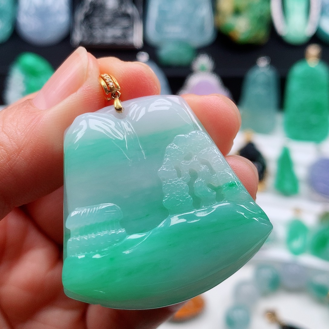 翡翠颈饰未镶嵌经典毛衣挂