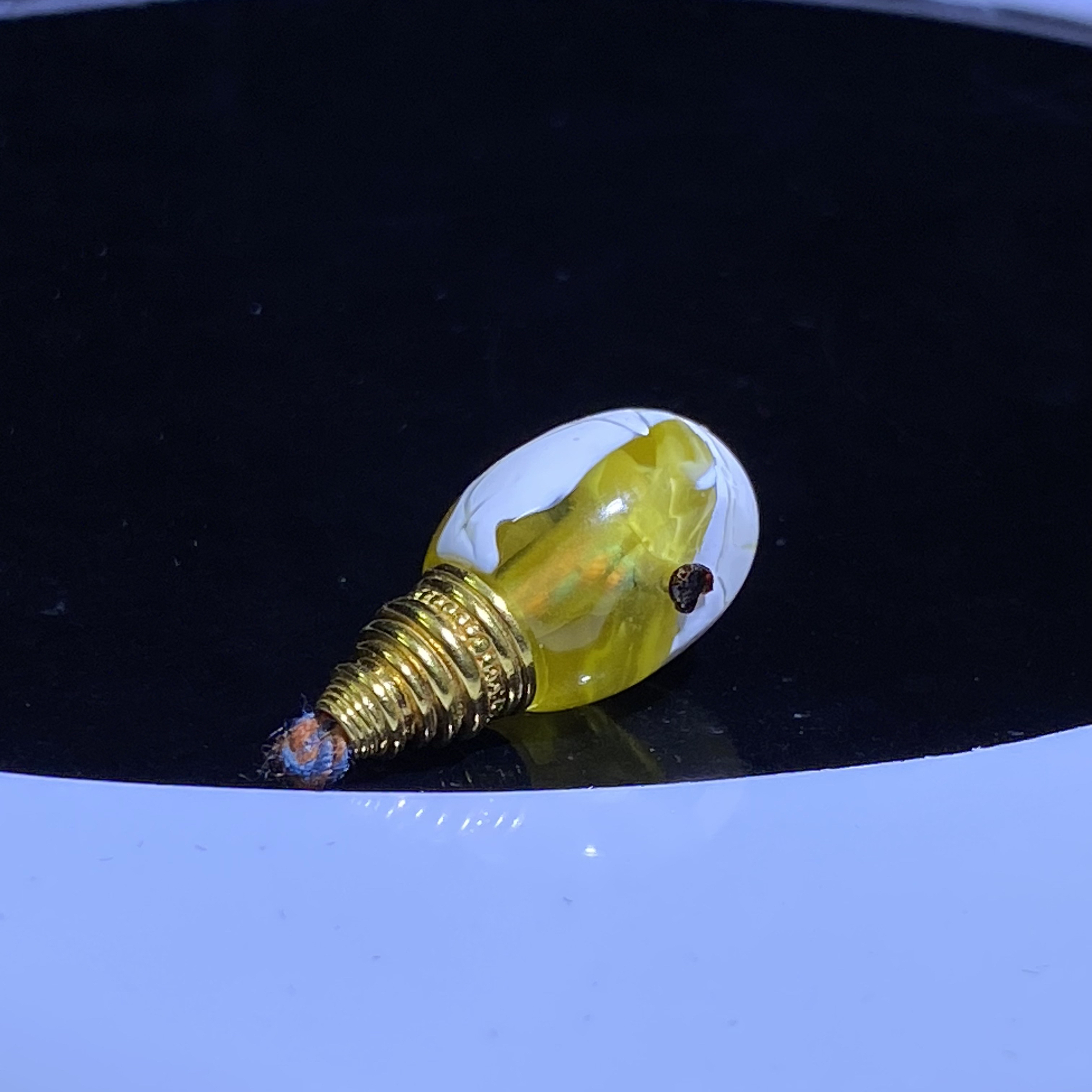 蜜蜡金漆白溶洞精工分体三通9.8mm