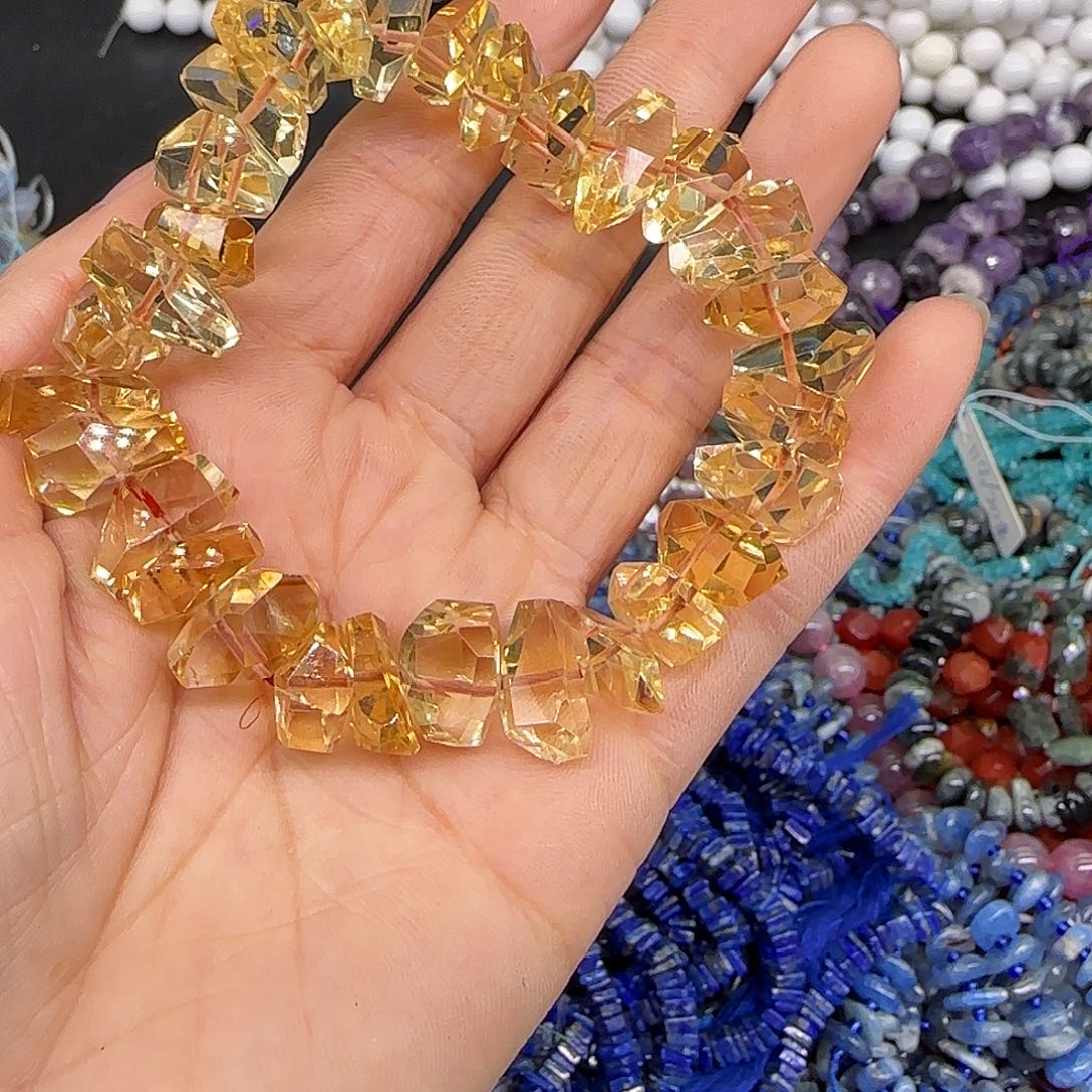 玛瑙/玉髓合金珠宝半成品ʕ****ʔ黄水晶单圈拍四92发一条