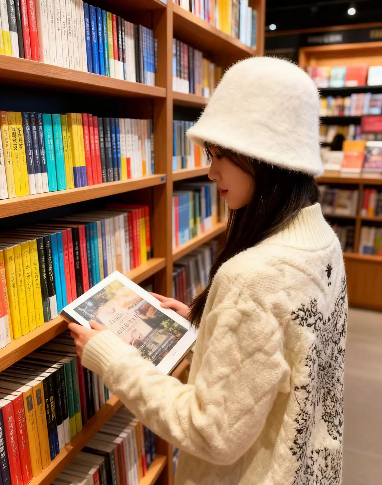 立领学院风美拉德风刺绣毛针织衫高领打底毛衣加厚时尚毛绒保暖