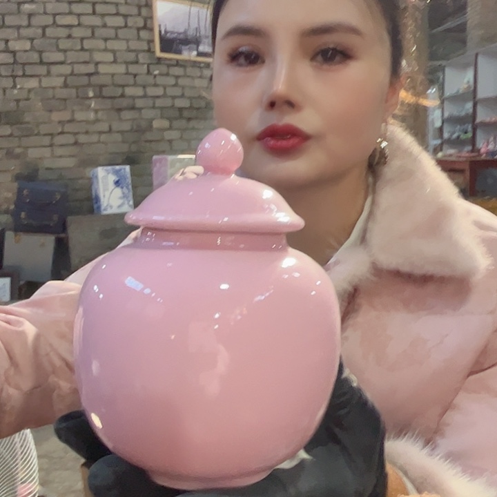摆件陶景德镇高温瓷茶叶罐