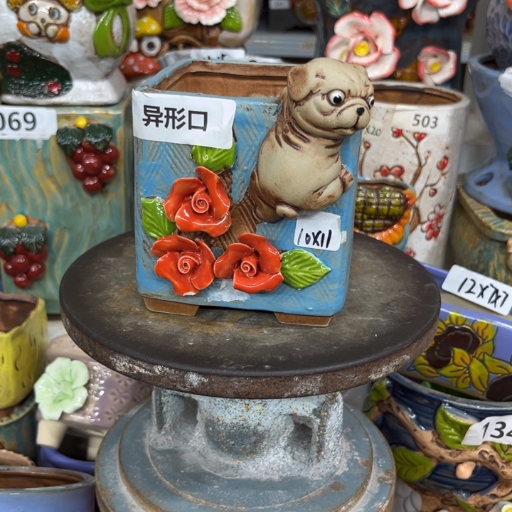 紫砂花盆粗陶材质多肉花盆