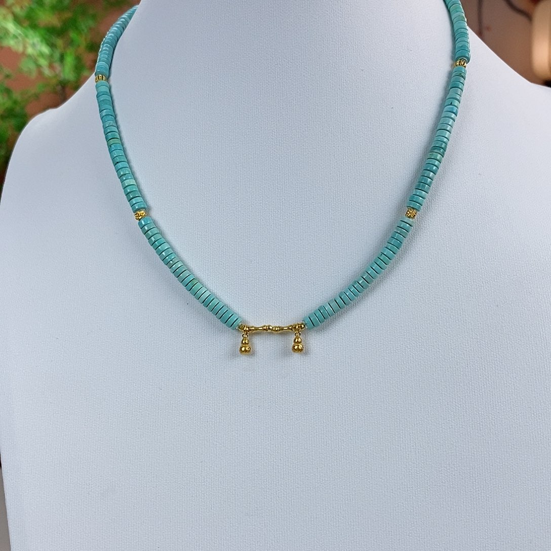 绿松石珠宝奇石18K金镶嵌