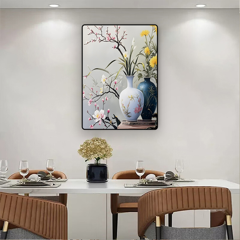 FL77梅兰竹菊客厅画餐厅挂画高级感花瓶卧室简约花卉画2025新款画
