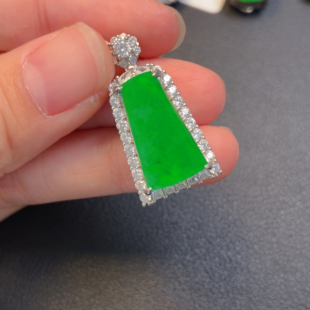 ****冷翡翠银S925镶嵌吊坠(不含链)