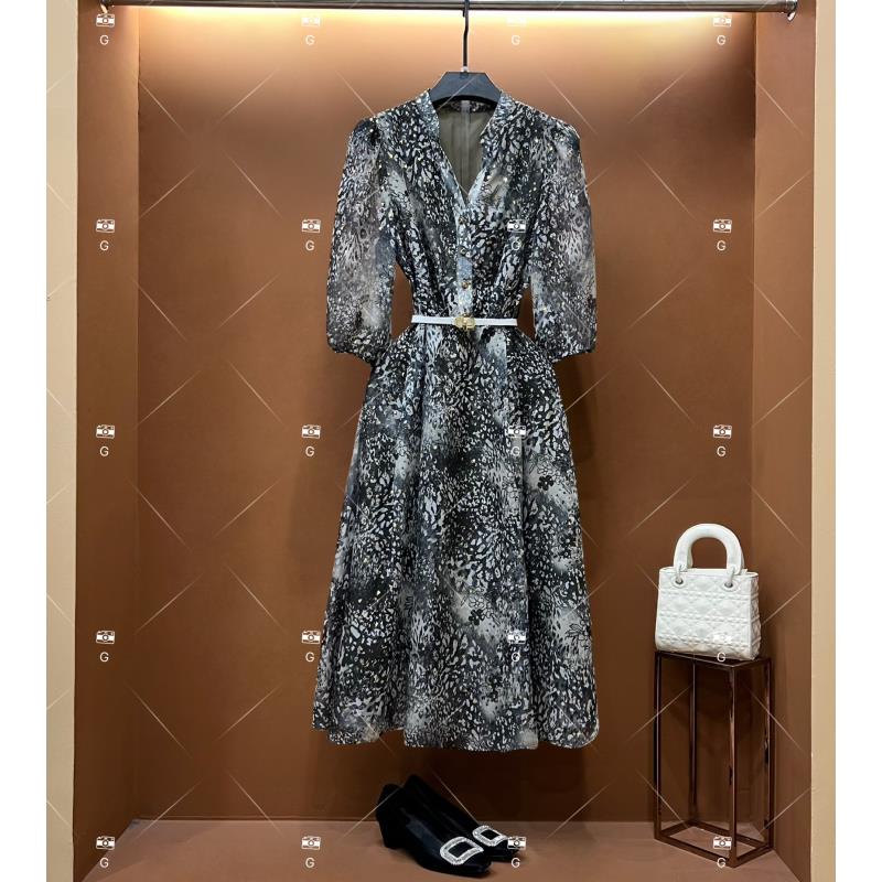 【漫】春夏丨设计师轻奢法式印花女士连衣裙 GS-55152