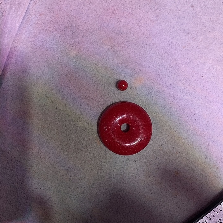 天然辰砂平安扣红金沙