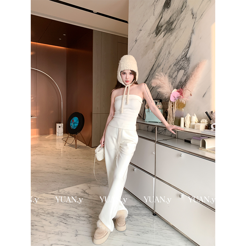 媛媛【帕顿庄园】新款辣妹百搭秋季厚实时尚套装（上衣+裤子）#TZ0819