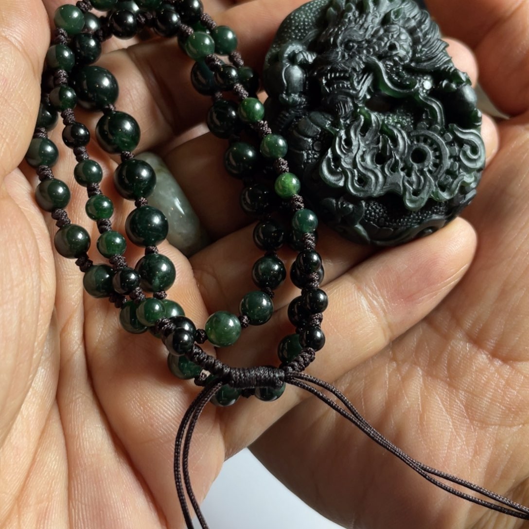 未镶嵌定制翡翠F****b墨翠火龙