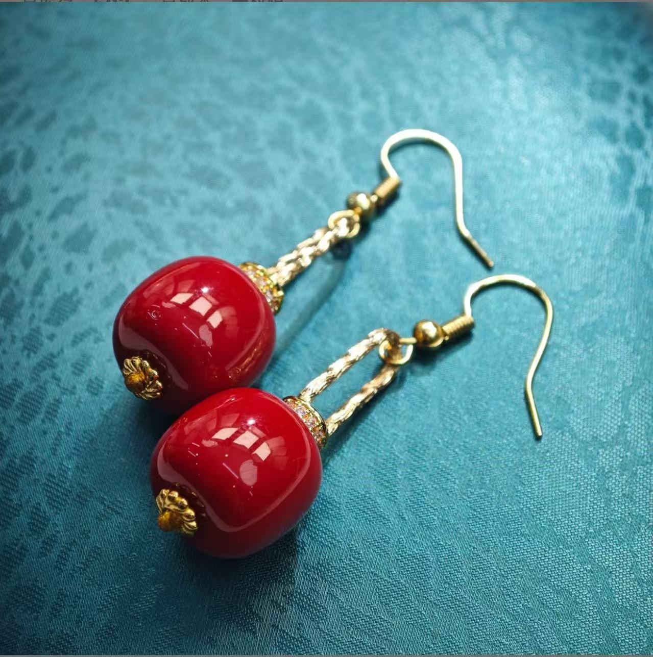 【小金专属】F035 精美红耳坠 多样性发其一