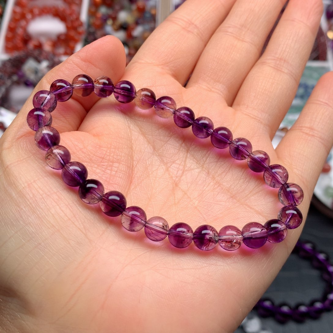 水晶手链未镶嵌紫发超七6.8