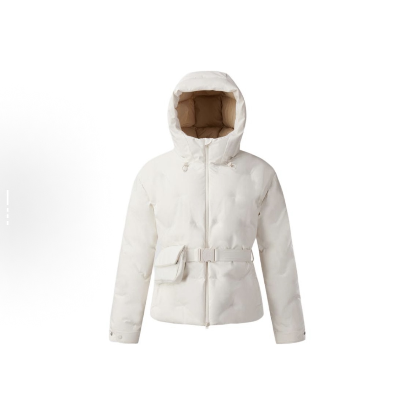 KOLON SPORT/可隆防风防水腰带修身配小包连帽拉链长袖羽绒服女款