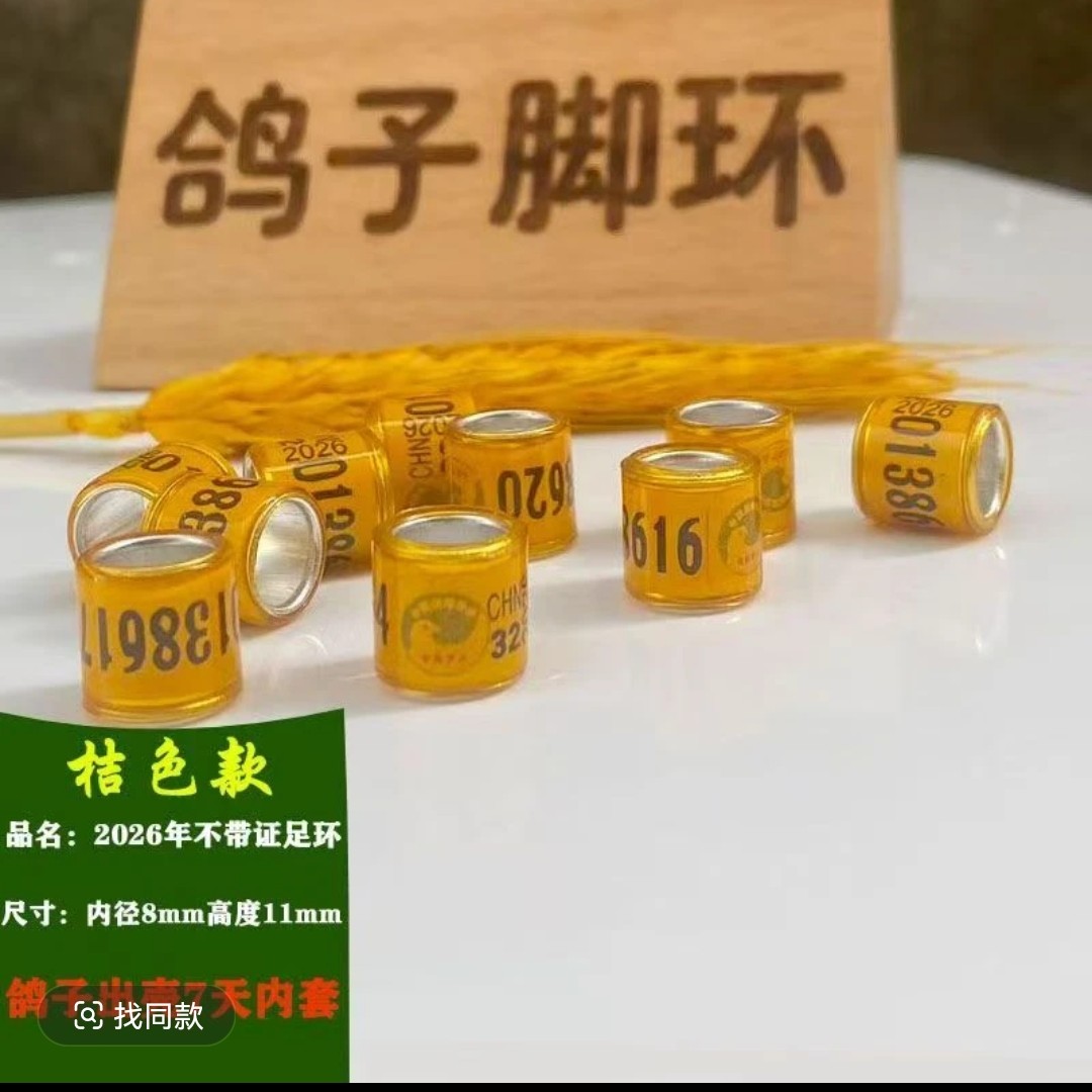 信鸽特比对环不带证可佩戴的鸽子脚环识别环
