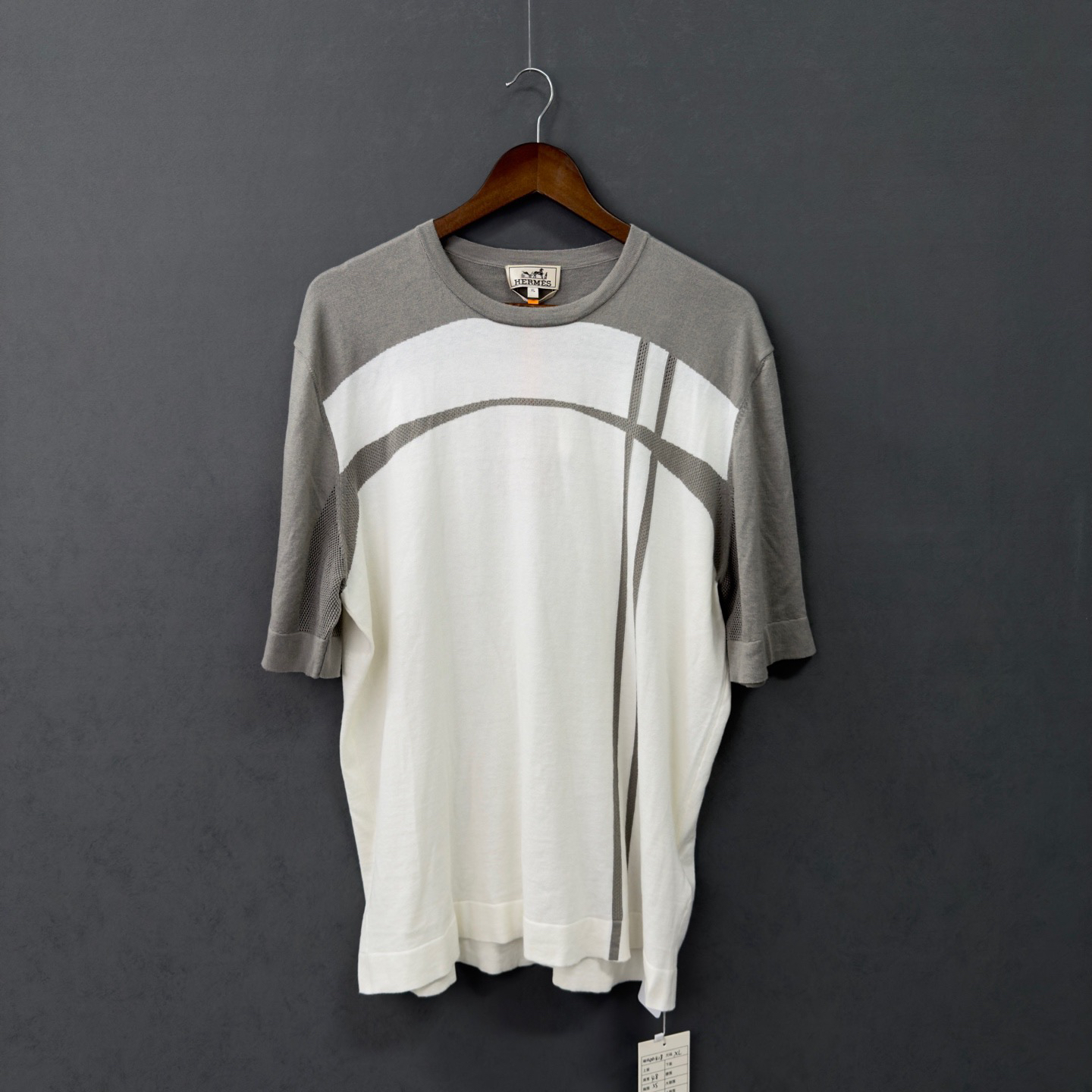 未使用 Hermes/爱马仕 25ss海岛棉山羊绒针织短袖XL码 cl01188