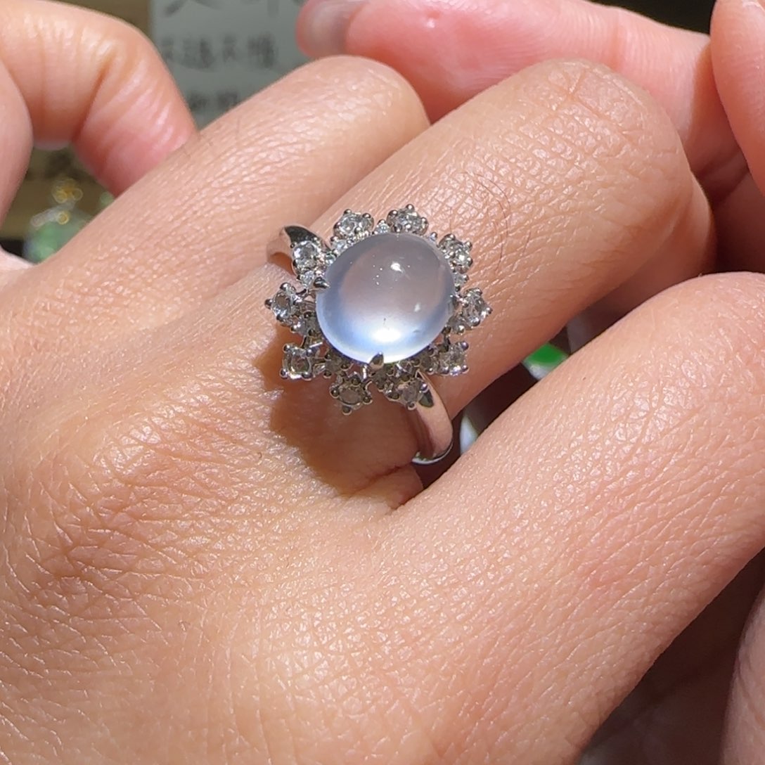 【闪购商品】翡翠戒指18K金镶嵌缅甸