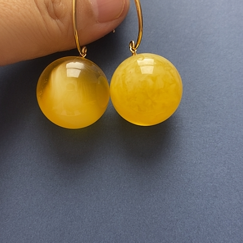 未镶嵌琥珀裸石琥珀耳坠