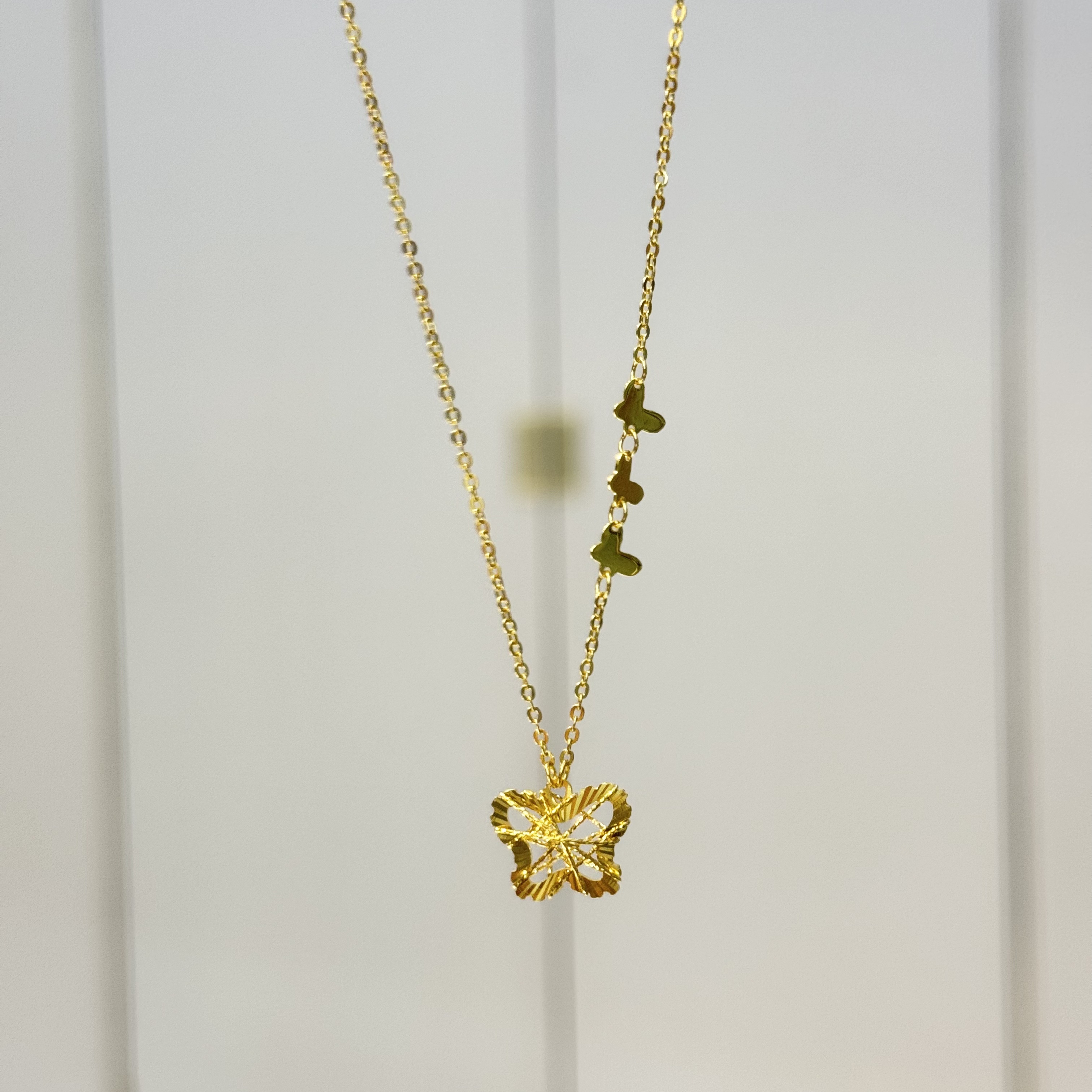 PT950【PT镂空蝴蝶套链】铂金950首饰