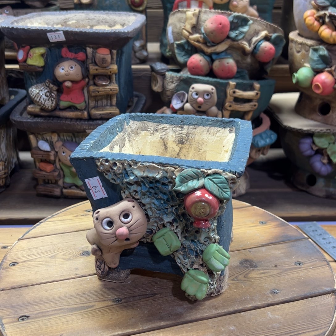 红陶嘻哈多肉花盆