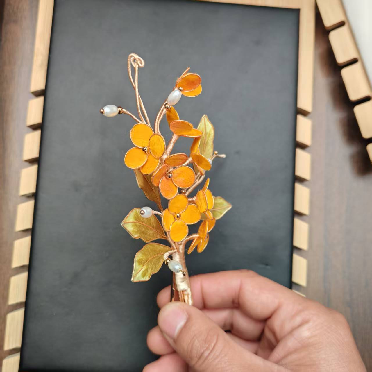 春风 非遗绒花  古风配饰 （手工制品 默认微瑕）3323