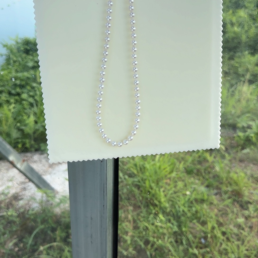 淡水珍珠银S925镶嵌颈饰6-7无核极光镜面正圆无暇冷白炫彩