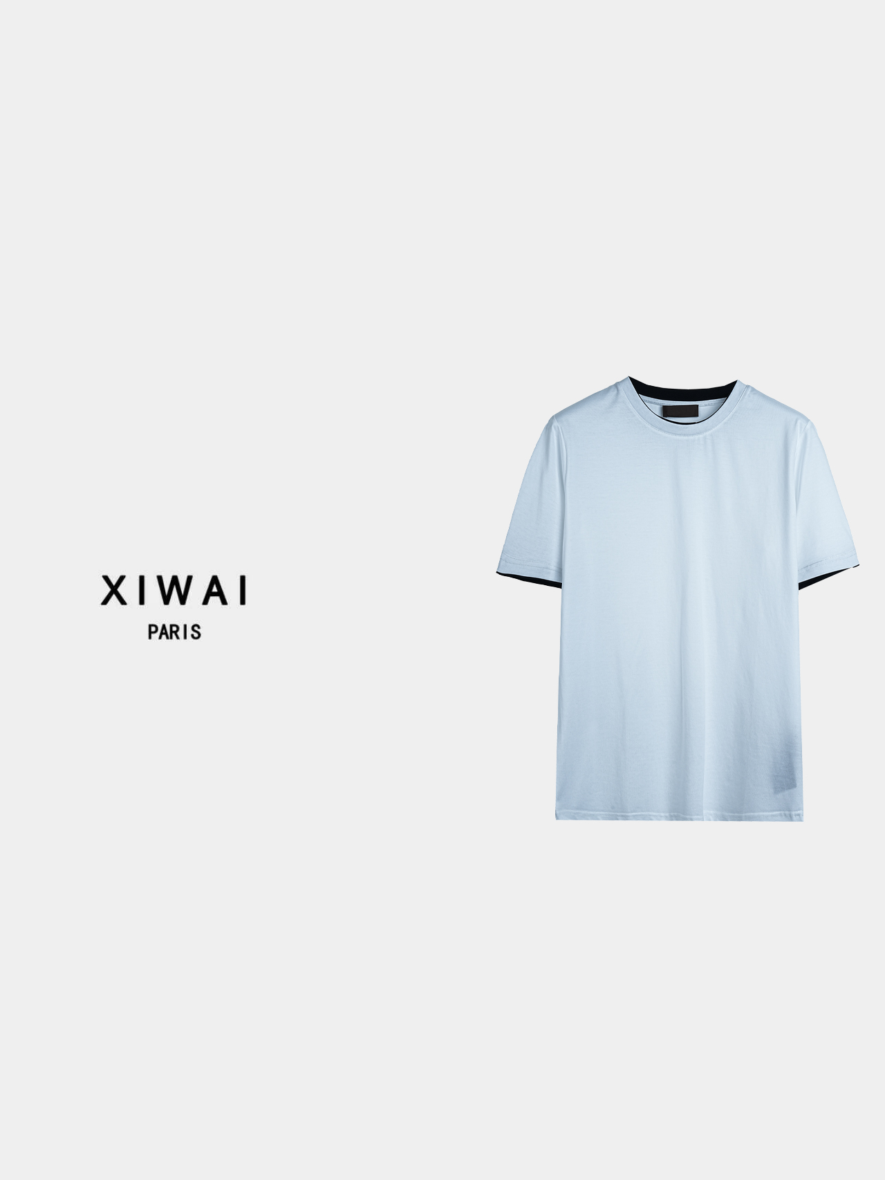 高级男装 夏季新品25s男士圆领T恤经典休闲舒适透气短袖 7076