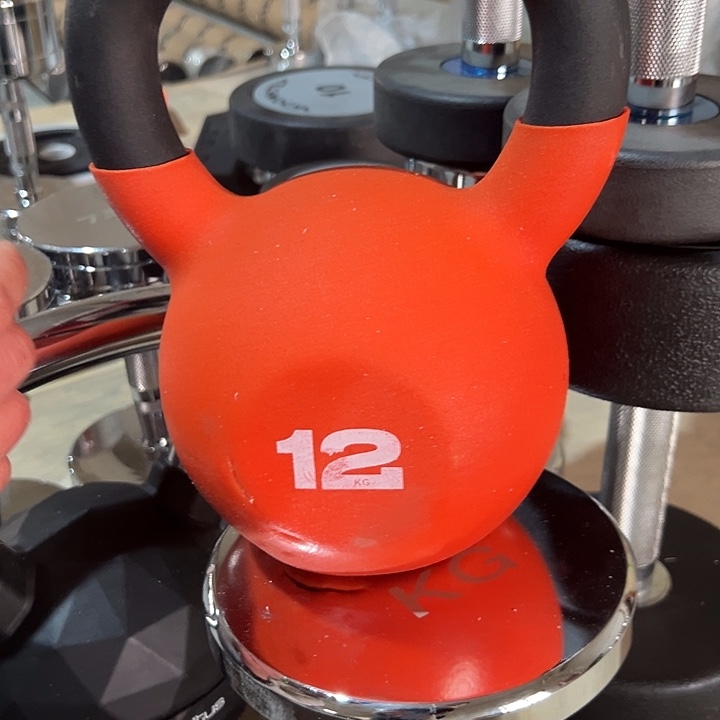 捡漏微瑕12公斤浸塑橙色12公斤壶铃一只不退不换